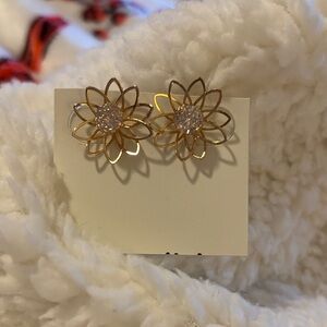 Elegant Gold Flower Earrings